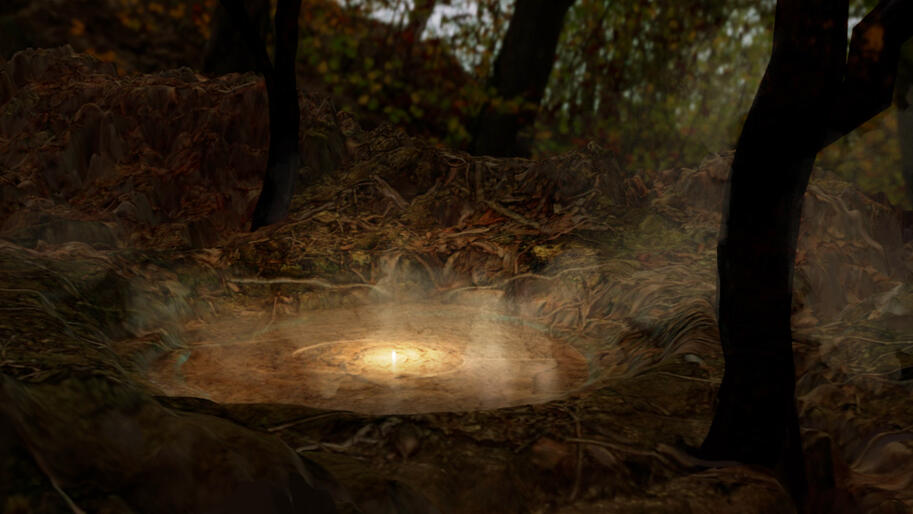 glowing pond